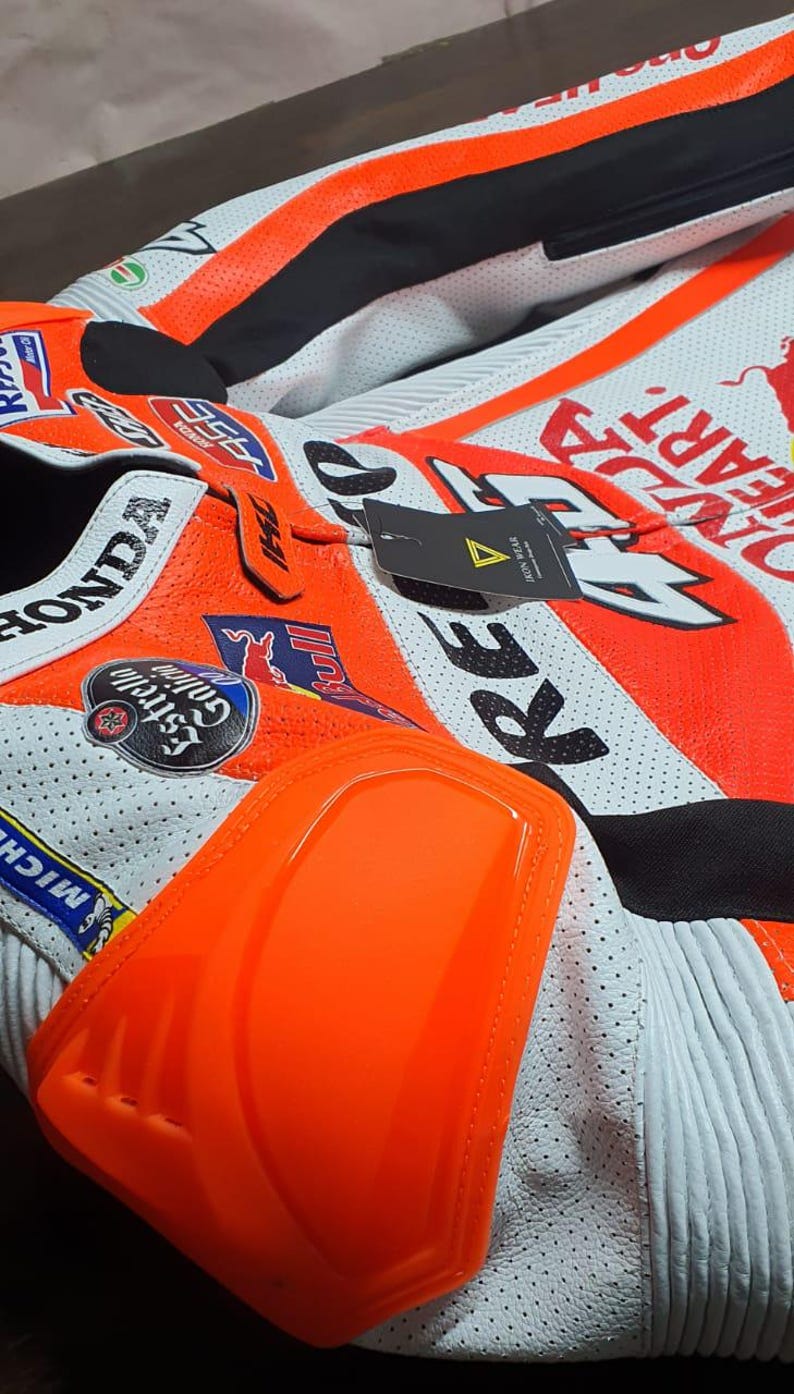 Repsol Honda Racing Läder | Valentino Rossi 46 Tribute | One Heart-ställ | CE-godkända skydd bild 4