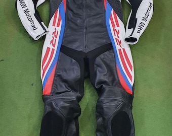 Honda BMW motorcykelracingställ i kohud och läder: CE-skydd nivå 1