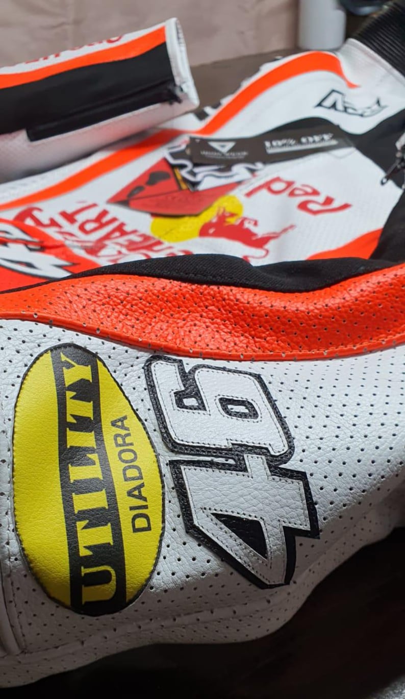Repsol Honda Racing Läder | Valentino Rossi 46 Tribute | One Heart-ställ | CE-godkända skydd bild 3