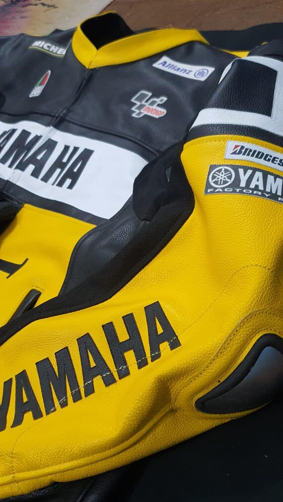 Yamaha Vmax Yellow Cowhide Men/women Leather Motorcycle Jacket: CE