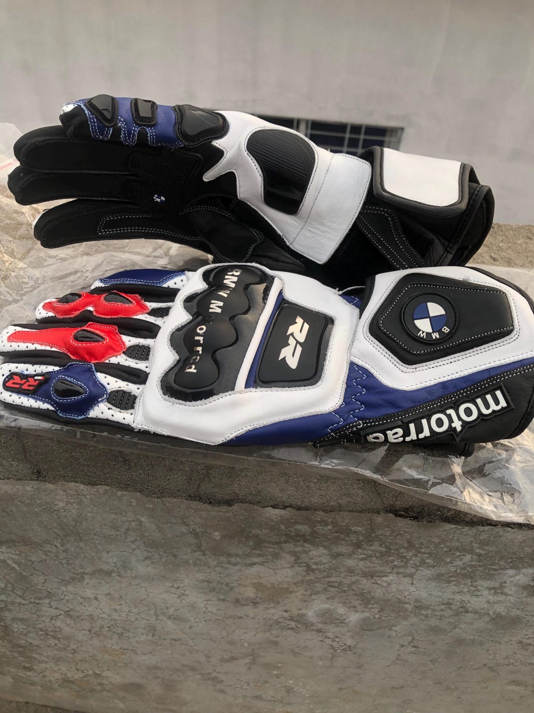 BMW Motorrad Leather Racing Gloves | Armored Carbon Knuckle Gauntlets ...