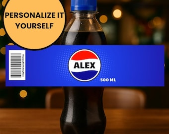 Sticker Label – Personalized Pepsi Bottle Label, Custom Soda Label, Printed Pop Label, DIY Pepsi Sticker, Pepsi Soda Decoration