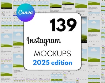 Instagram 2025 Mockup Bundle | 139 edytowalnych ekranów Instagrama | Szablon Canva dla mediów społecznościowych | Instagram w trybie ciemnym | Pobieranie cyfrowe | Canva