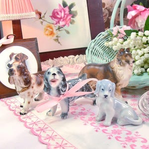 Vintage Porcelain Dog Figurines-Mid Century Puppy Figurines