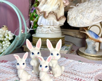 Vintage Mini Ceramic Bunny Rabbits