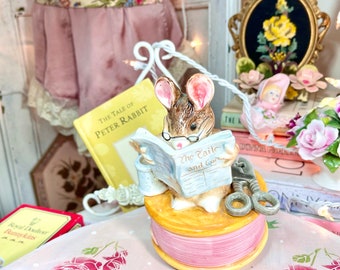 Vintage Music Box Beatrix Potter Signed Mouse Music Box