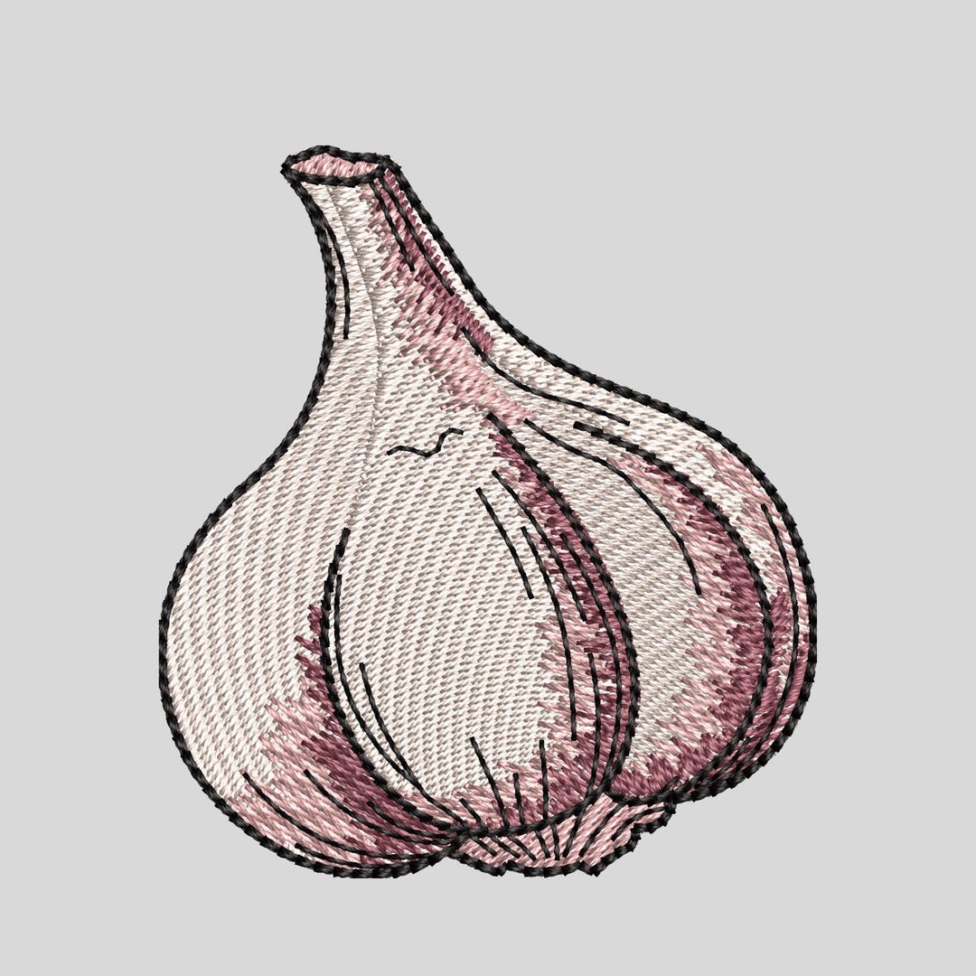 Garlic Embroidery Pattern Garlic Machine Embroidery Design: Kitchen Herb Art (instant Download, 4 ...