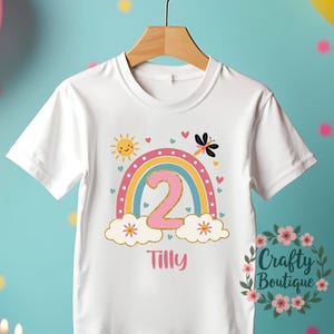 2nd Birthday Tshirt, Girls Birthday Outfit, Second Birthday Gift, Kids Birthday Shirt, I am Two Tee, Personalized Girl Birthday Tee - 1165