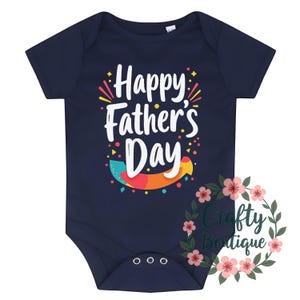 Happy Father&#39;s Day Baby Grow, Daddy Gift, 1st Fathers Day, Personalised Gift For Dad, Baby Vest, New Baby Outfit, Fathers Day Outfit - 1356