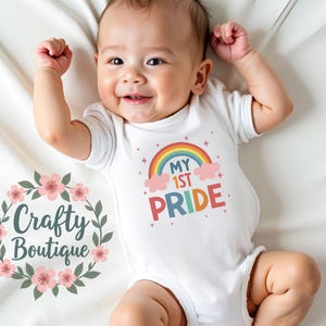 My 1st Pride, New Baby Gift, Rainbow Baby Grow, LGBTQ Newborn Gift, New Baby Announcement Pride, Gay Lesbian IVF Baby Rainbow - 1110