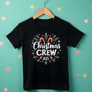 Christmas Crew T-Shirt, Fun Festive Top, Matching Group Hoodies, Candy Cane, Family Holiday, Xmas Tshirt, Lapland Gift T-Shirt - 1858