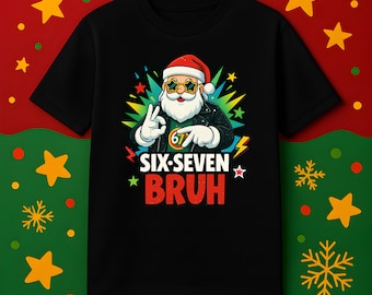 クールなクリスマスサンタ67 Bruh Tシャツ - 面白い子供用クリスマスTシャツギフト - 1988