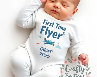 First Time Flyer Baby Romper, Airplane Outfit - 1328
