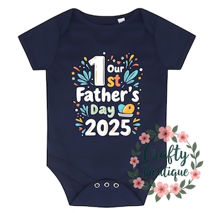 Happy Father&#39;s Day Baby Grow, Daddy Gift, 1st Fathers Day, Personalised Gift For Dad, Baby Vest, New Baby Outfit, Fathers Day Outfit - 1359