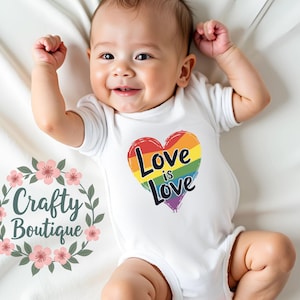 Love Is Love, My 1st Pride, New Baby Gift, Rainbow Baby Grow, LGBTQ Newborn Gift, Baby Announcement Pride, Pride Month Celebration - 1262