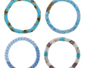 Nepal Handmade Glass Beaded Bracelets | Blue Collection |  Nepal Bracelets |  Handmade Glass Seed Bracelets