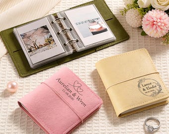 Custom leather Polaroid Album, Wedding Memory Book, Polaroid Mini Album, Faux Leather Photo Album, Carry-on Photo Album, Birthday gift