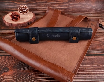 Personalized Leather Dice Tray & Storage – Custom Dice Rolling Tray with Storage Pouch – Handmade Gift for Gamers Scroll Of Rolling