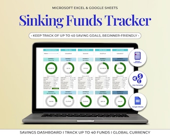 Sinking Funds Tracker | Savings Goal Planner (Google Sheets & Excel)