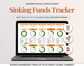 Sinking Funds Tracker: Savings Goal Planner (Google Sheets & Excel)