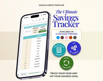 Savings Tracker Spreadsheet | Google Sheets & Excel (Digital Download)