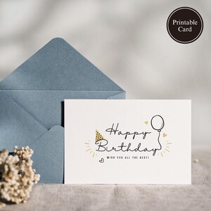 Cartão de Feliz Aniversário - DOWNLOAD DIGITAL - Cartão de Feliz Aniversário PARA IMPRIMIR
