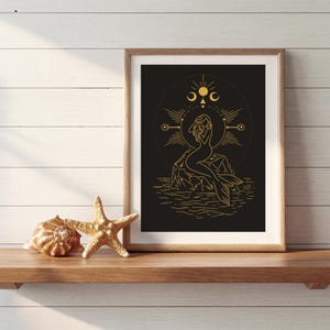 潮のマーメイド | 神秘的な線画