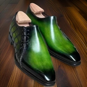 Handmade Bespoke Men's Oxford Shoes – Premium Shiny Cowhide Leather