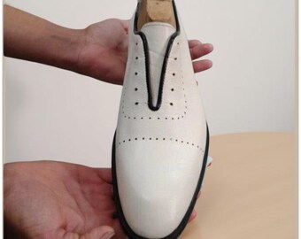 Handmade White Leather Party Shoes for Men – Formal & Dress Style