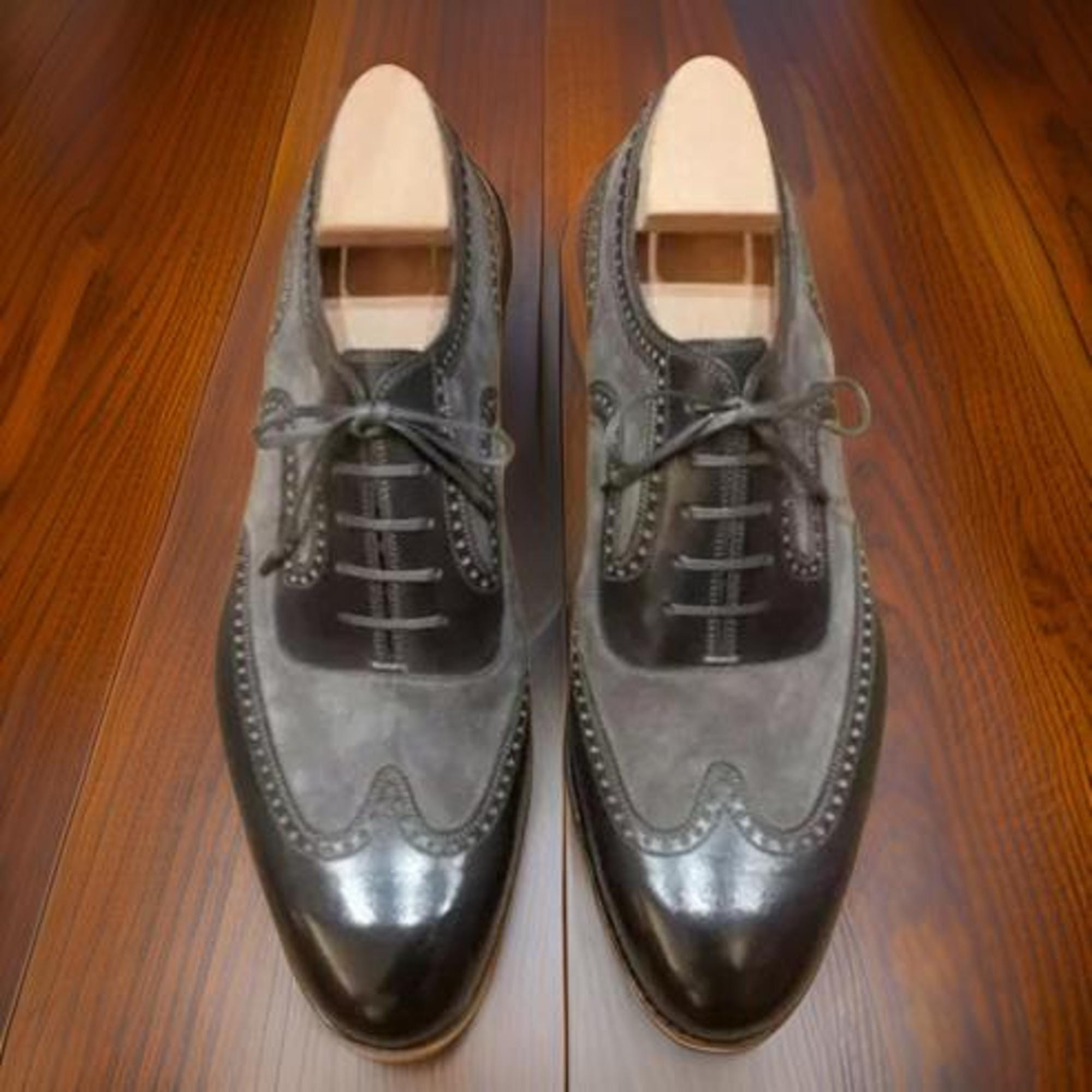 Mens Gray Grey Natural Two tone dress  shoe for men and boys retro design Gray Dress Shoes for Men for sale - eBay main image 3