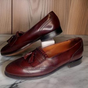 Bostonian Mens Shoes Classics Burgundy Tassel Wingtip Brogue Loafers 11.5 Bostonian Mens 11.5B Loafers Dress Shoes Burgundy Red  main image 3