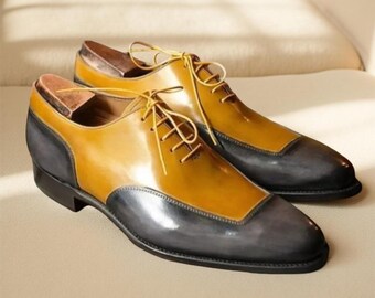 Men’s Handmade Formal Shoes & Square Toe Lace-Up Dress Shoes