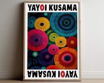 Yayoi Kusama Inspired Floral Print: Abstract Botanical Wall Art