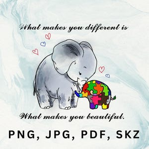 Autism Awareness Elephant Art: Inspirational Nursery Decor (Digital Download)
