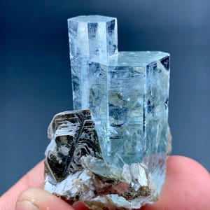 Aquamarine Crystal with Muscovite: Natural Gemstone from Pakistan