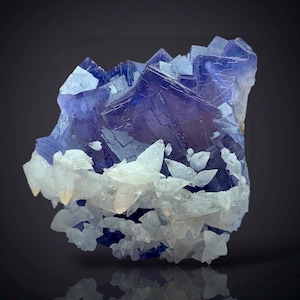 Cubic Fluorite with Calcite Specimen: Baluchistan Pakistan Mineral