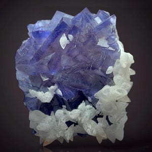 Cubic Fluorite with Calcite Specimen: Baluchistan Pakistan Mineral
