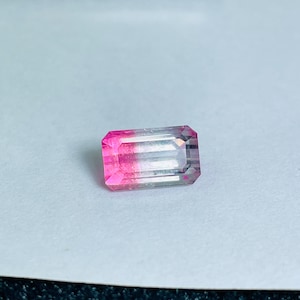 Bicolor Tourmaline Gemstone: Natural Pink & White Crystal from Afghanistan