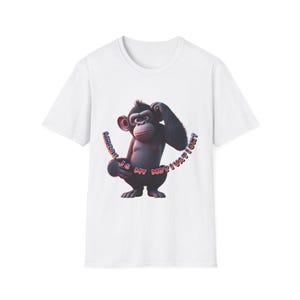 Funny Gorilla Cartoon T-Shirt – Quirky 'Sing My Way' Design – Vibrant Casual Wear