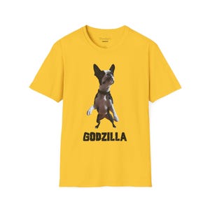Godzilla Dog Unisex Softstyle T-Shirt - Fun Pet Lover Shirt, Cartoon Tee, Dog Mom Gift, Unique Graphic T-Shirt, Cute Animal Apparel