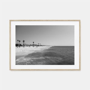 Hermosa Beach Foto Poster Druck Horizontal, Hermosa Beach Schwarzweiß Kunst, Hermosa Beach Fotografie, Reise, Karte Poster