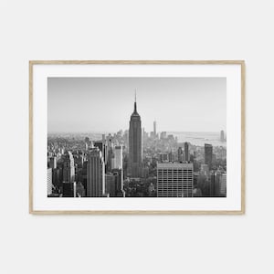 Manhattan Photo Poster Print Horizontal, Manhattan Black and White Wall Art, Manhattan Photography, Travel, Manhattan Map Poster