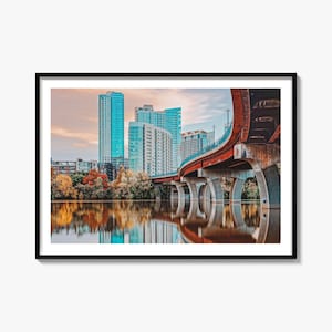 Austin Skyline Fotografie Druck: Bunte Landschaft Wand Kunst