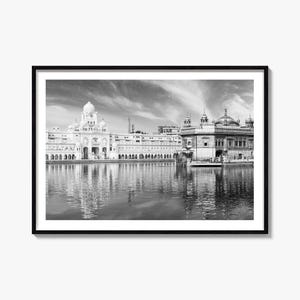 Punjab Black and White Photography Print: Golden Temple Wall Art