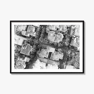 Ghana Black and White Photography Print: Aerial Landscape Wall Art