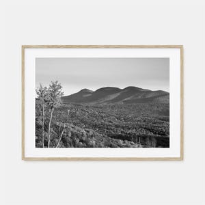Catskill Mountains fotoposter print horizontaal, Catskill Mountains zwart-wit kunst, muurfotografie, reizen, kaartposter