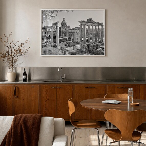 Rome Black and White Fine Art Photo Print, Roman Forum Poster