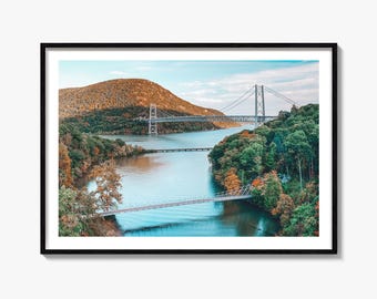 Konstfotografitryck i Hudsondalen, affisch med Hudsonfloden, väggkonst i New York