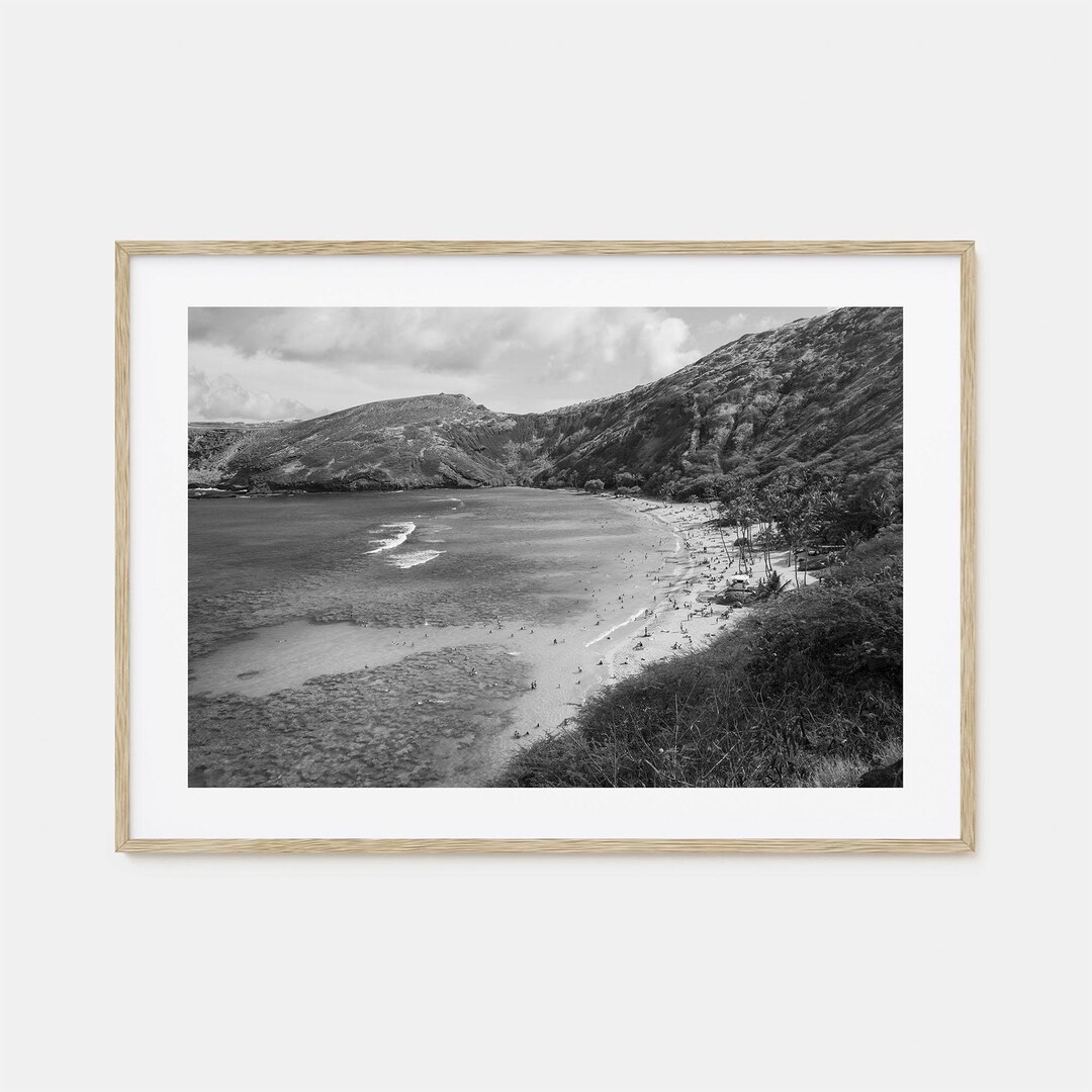 Oahu Photo Poster Print Horizontal, O‘ahu Black and White Wall Art ...
