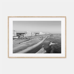 Virginia Beach affiche photo impression horizontale, Virginia Beach art mural noir et blanc, photographie murale, voyage, carte affiche